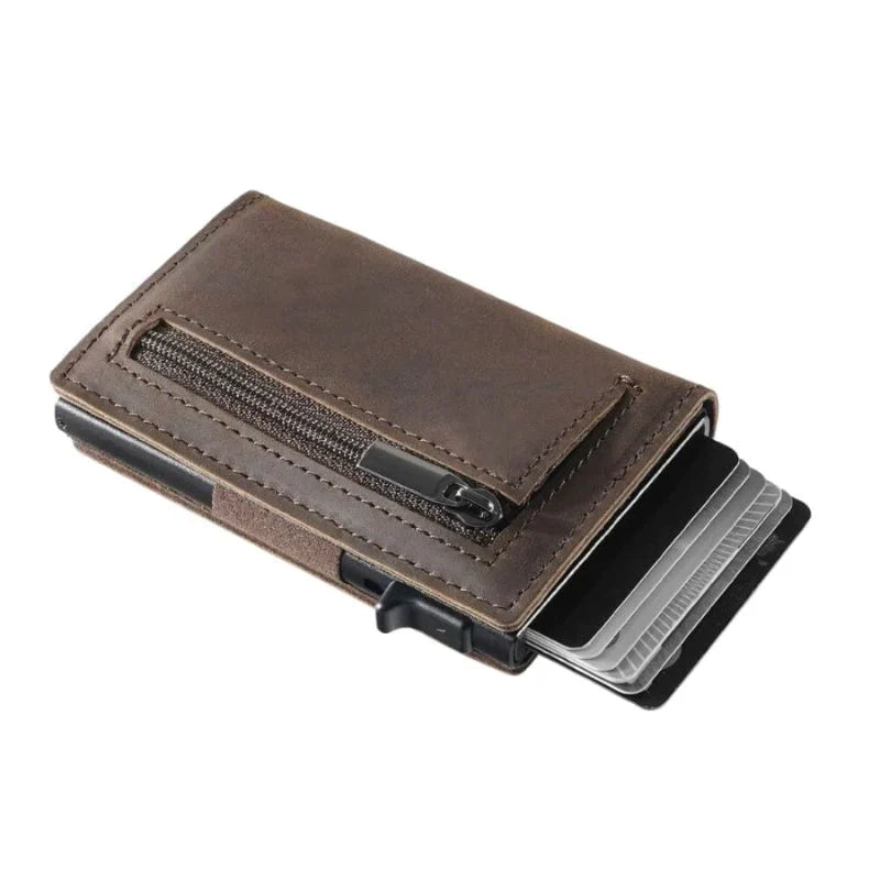Lucas – Slanke RFID Blocking Portemonnee met Snelle Kaarttoegang en Ritsvak Velani