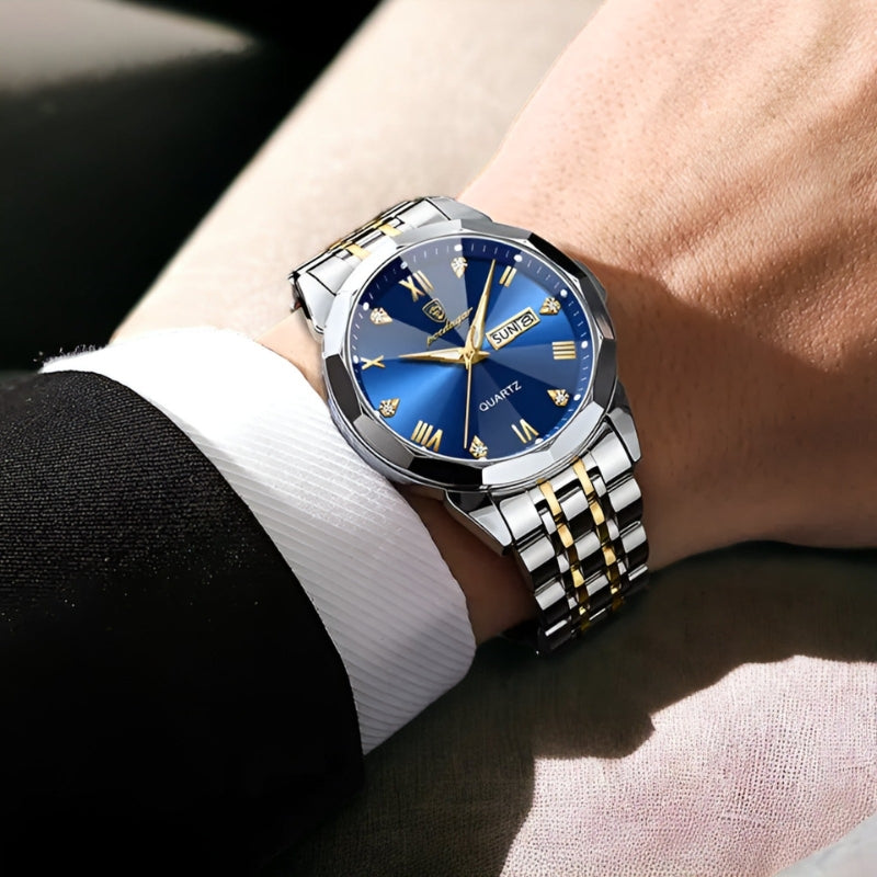 Noud – Horloge met Ronde Wijzerplaat, Verstelbare Band en Datumweergave Velani