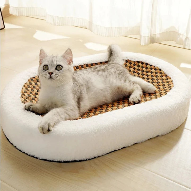 PawHaven – Krabmat Bed voor Katten met Bijtspeeltje Velani