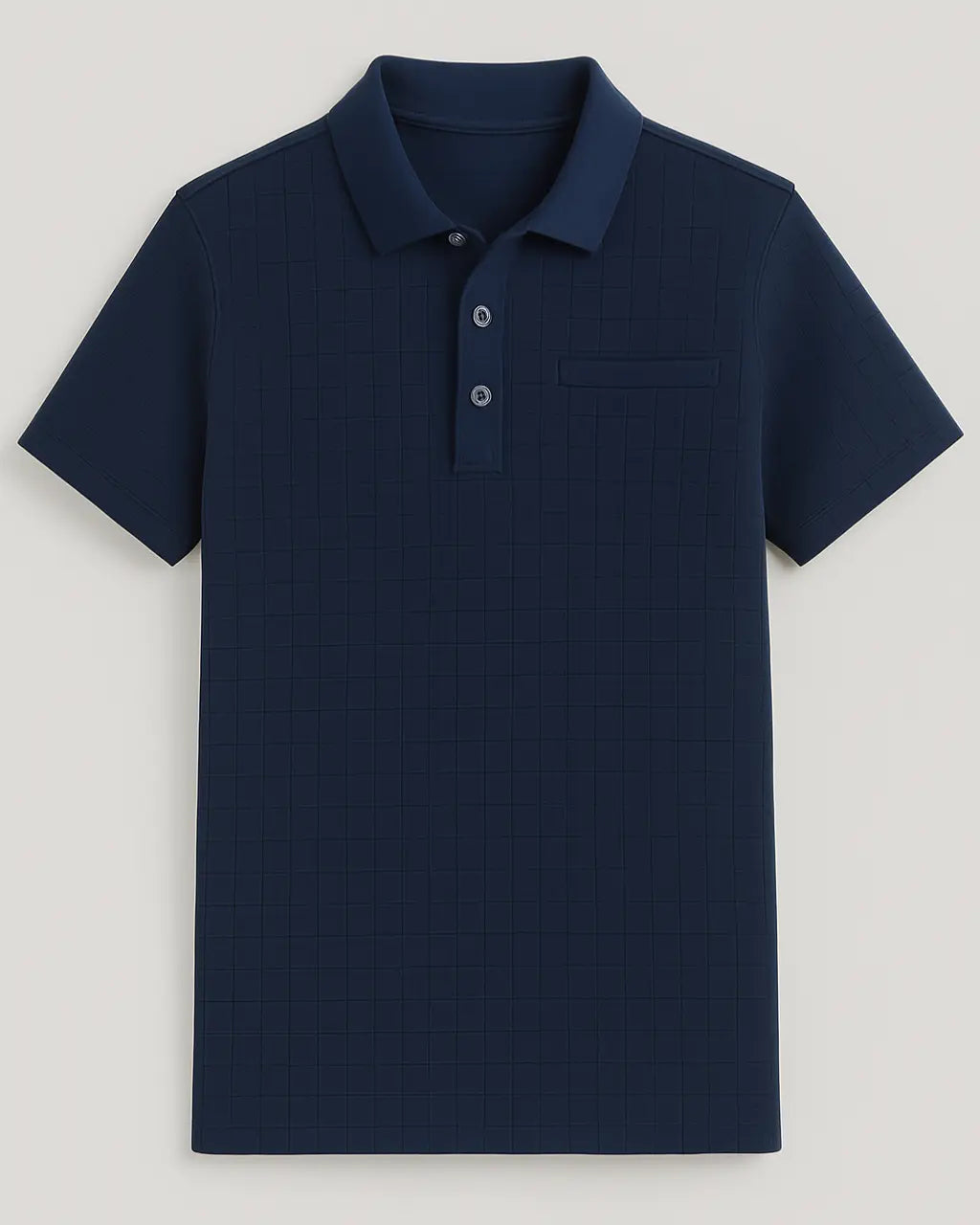 Gebreide Polo Van Katoenmix Met Knoopsluiting-Polos-Velani-Marine-S-Velani