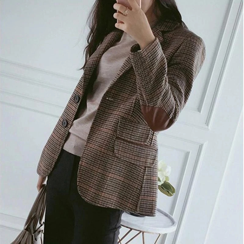 Victoria – Blazer met Lange Mouwen, Elleboogstukken en Zakken Velani