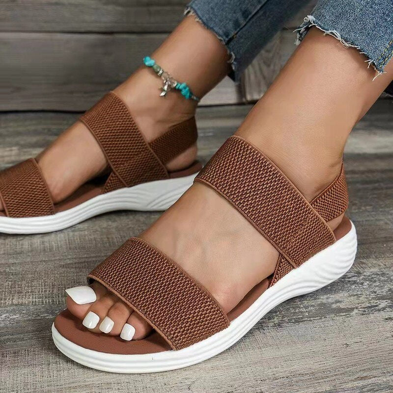 Arabella – Sandalen met Sleehak Bandjes en Mesh-Design Velani