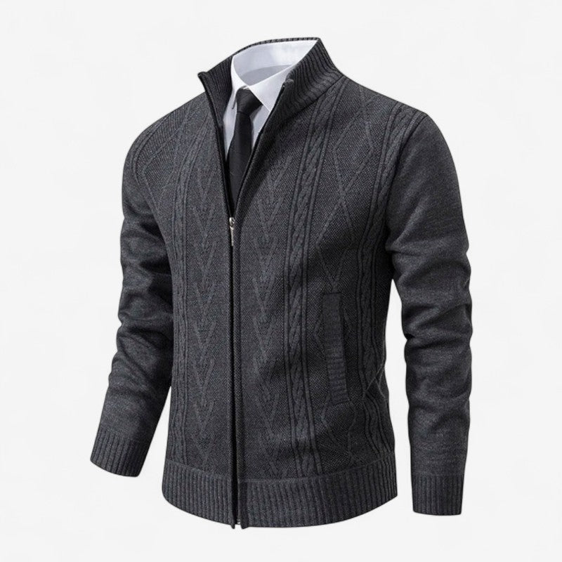 Liam – Slim Fit Vest met Sjaalkraag en Rits Velani