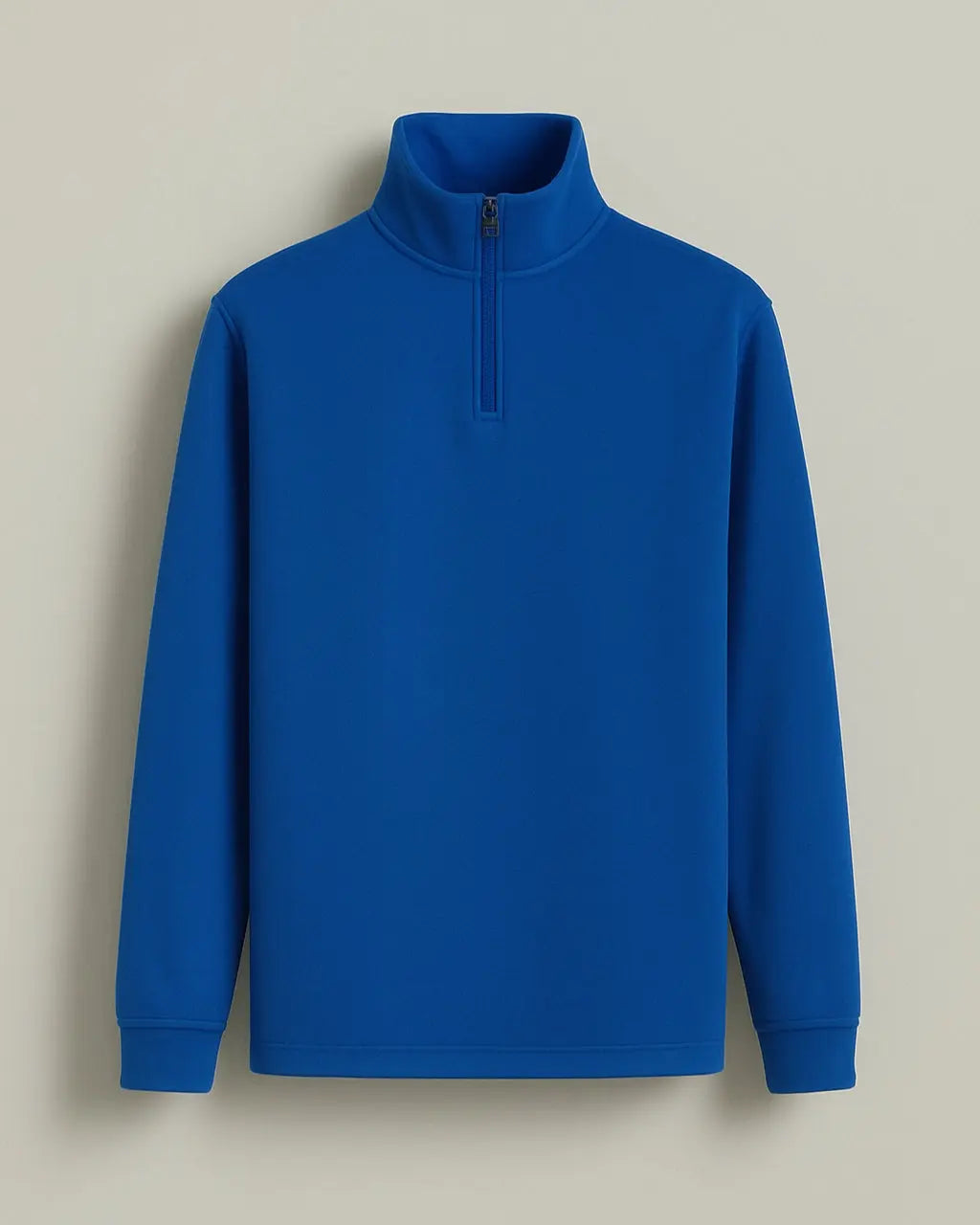 Polyester Sweater Met Rits En Lage Kraag-Sweaters-Velani-Marine-S-Velani