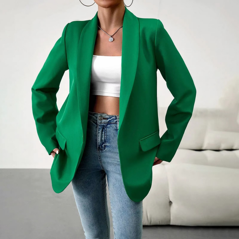 Lucy – Blazer met lange mouwen overhemdkraag met knopen en zakken Velani