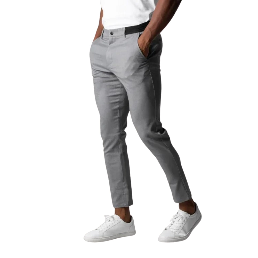 Hessel – Slanke pasvorm Broek met Zakken en Elastische Tailleband Velani