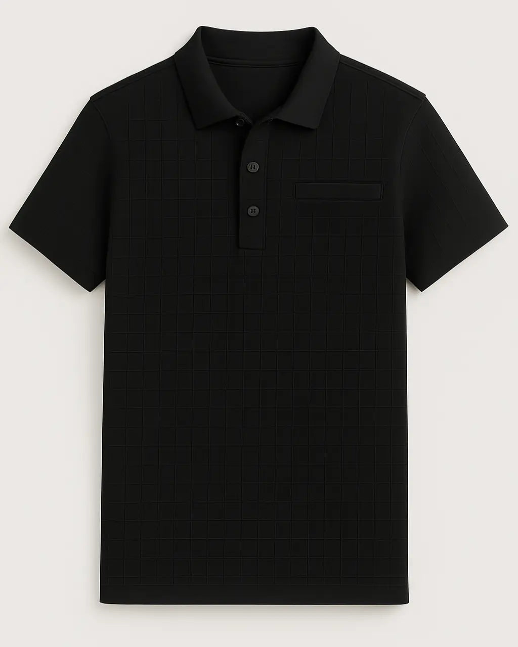 Gebreide Polo Van Katoenmix Met Knoopsluiting-Polos-Velani-Zwart-S-Velani