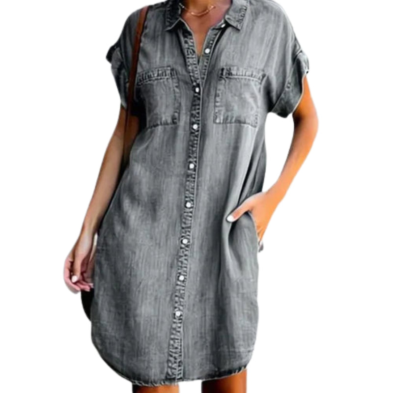 Hannah – Shirtjurk met Korte Mouwen en Knoopsluiting Velani