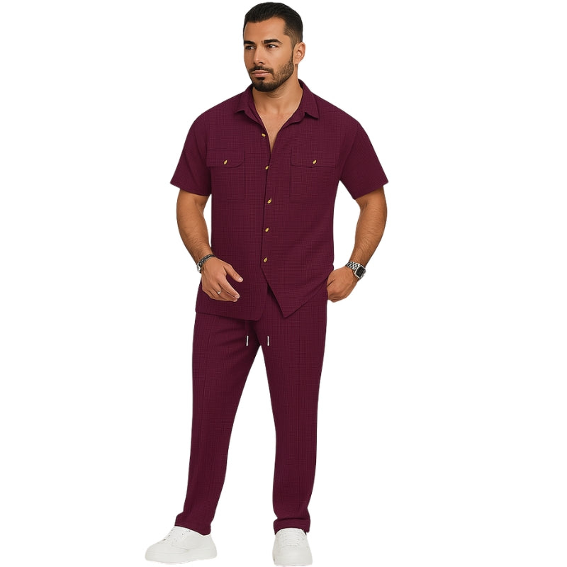 Anselm – Tweedelige Set met Shirt met Korte Mouwen en Broek met Zakjes Velani
