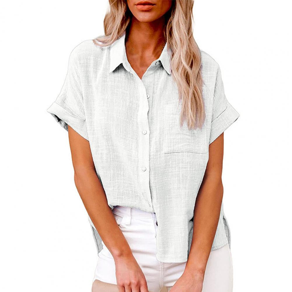 Sofia – Losse Blouse met Korte Mouwen en Knopen Velani