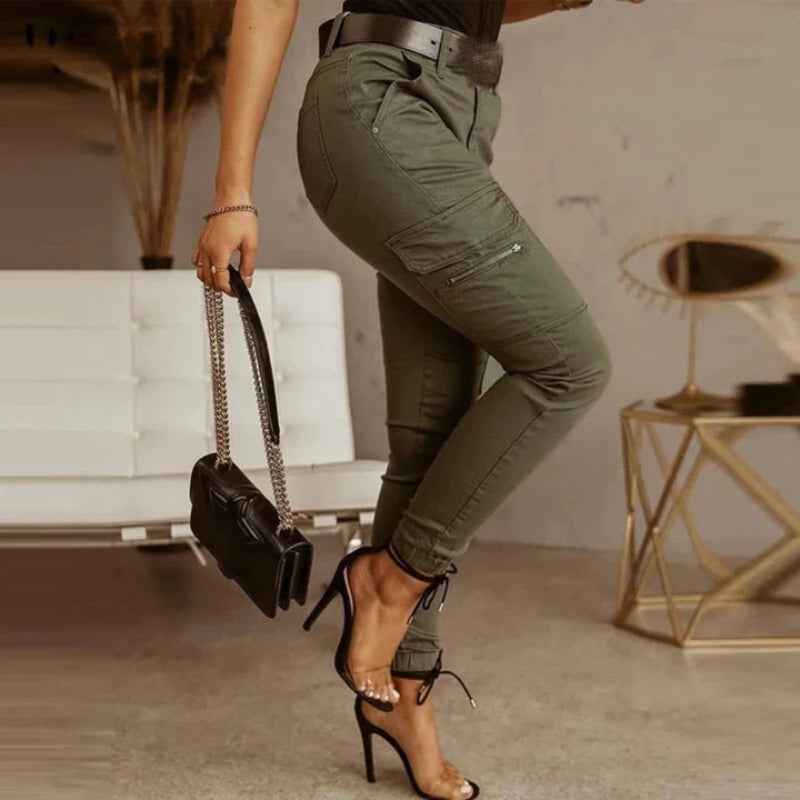 Violet – Cargo broek met meerdere zakken en ritssluiting Velani