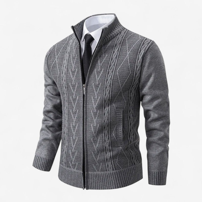 Liam – Slim Fit Vest met Sjaalkraag en Rits Velani
