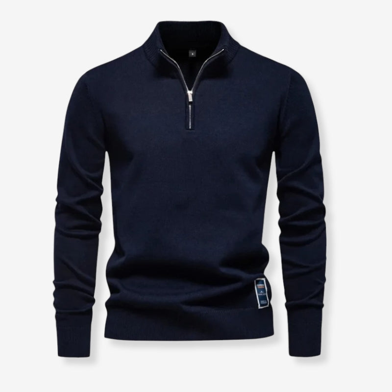 Sennor – Slim-fit trui met lange mouwen en ritssluiting bij de kraag Velani