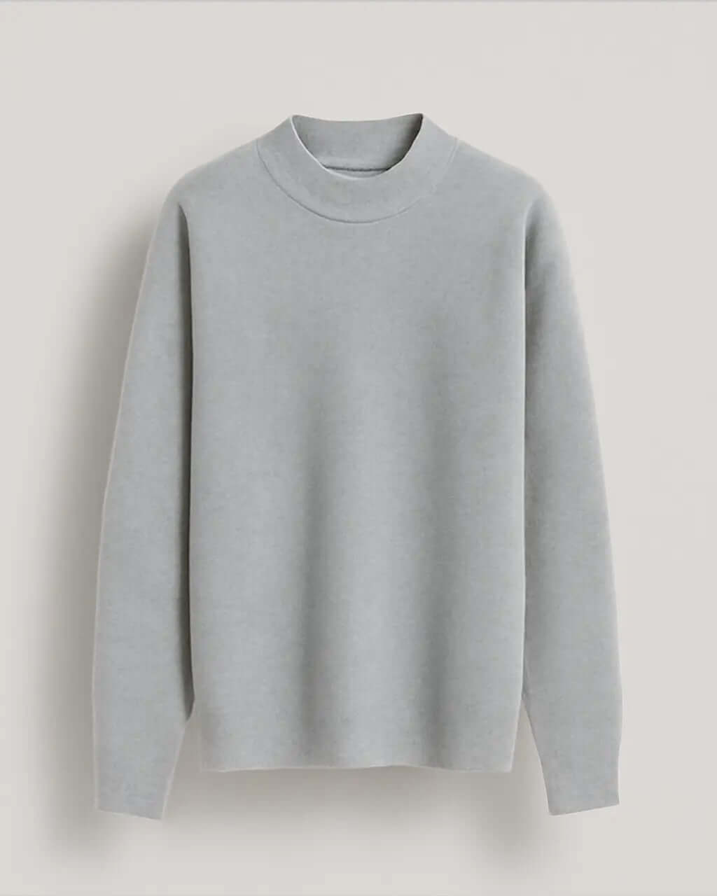 Gebreide Wolmix Trui Met Ronde Hals en Lange Mouwen-Sweaters-Velani-Grijs-S-Velani