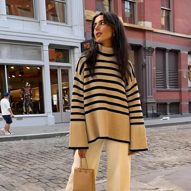 Noor – Oversized sweater met print, lange mouwen en col Velani