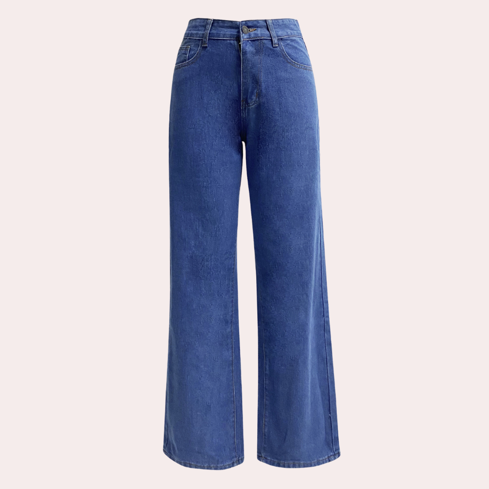 Rianne – Hoge taille Broek met Wijde Pijpen en Zakken Velani