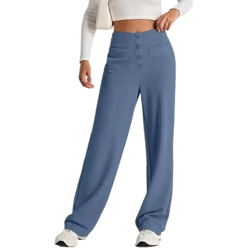 Selene – Hoge taille rechte broek met zakken Velani
