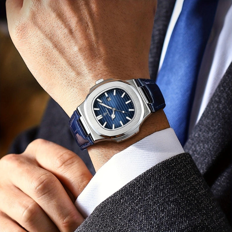 Boaz – Horloge met Vierkante Wijzerplaat en Verstelbare Band Velani