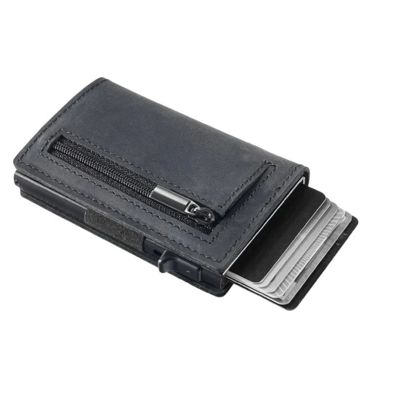 Lucas – Slanke RFID Blocking Portemonnee met Snelle Kaarttoegang en Ritsvak Velani