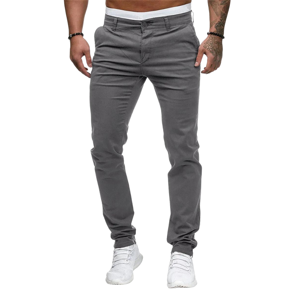 Levius – Broek met Rechte Pijpen, Knoopsluiting en Zakken Velani