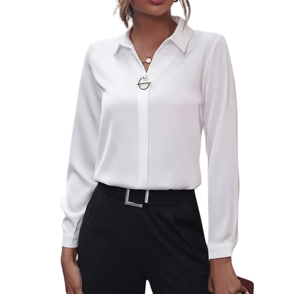 Hessel – Blouse met Lange Mouwen en Omgeslagen Kraag Velani