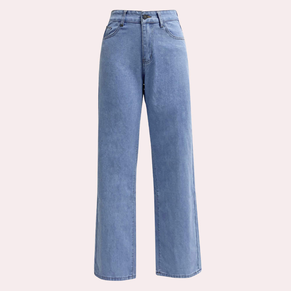 Rianne – Hoge taille Broek met Wijde Pijpen en Zakken Velani