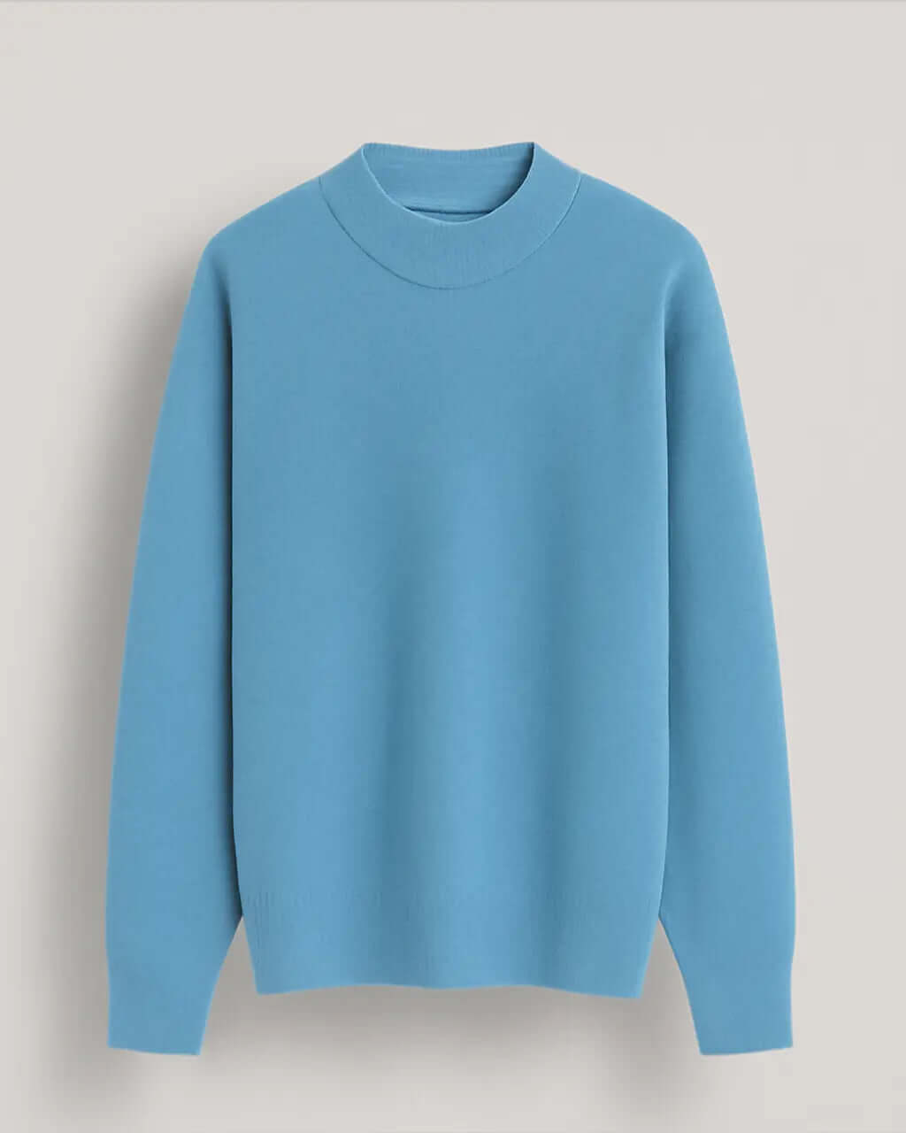 Gebreide Wolmix Trui Met Ronde Hals en Lange Mouwen-Sweaters-Velani-Blauw-S-Velani
