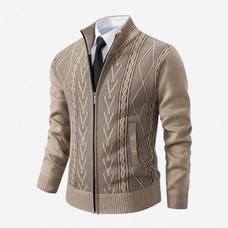 Liam – Slim Fit Vest met Sjaalkraag en Rits Velani