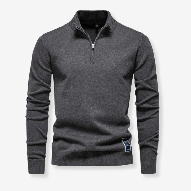 Sennor – Slim-fit trui met lange mouwen en ritssluiting bij de kraag Velani