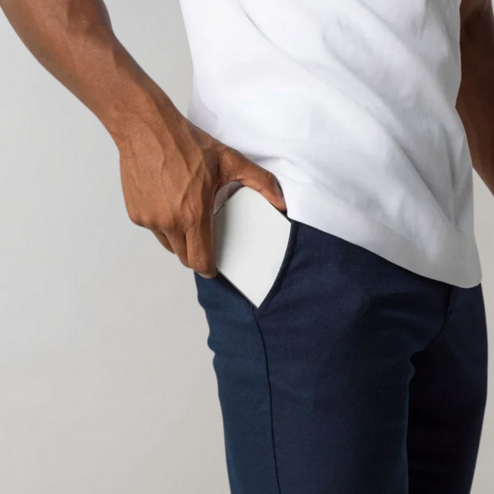 Hessel – Slanke pasvorm Broek met Zakken en Elastische Tailleband Velani