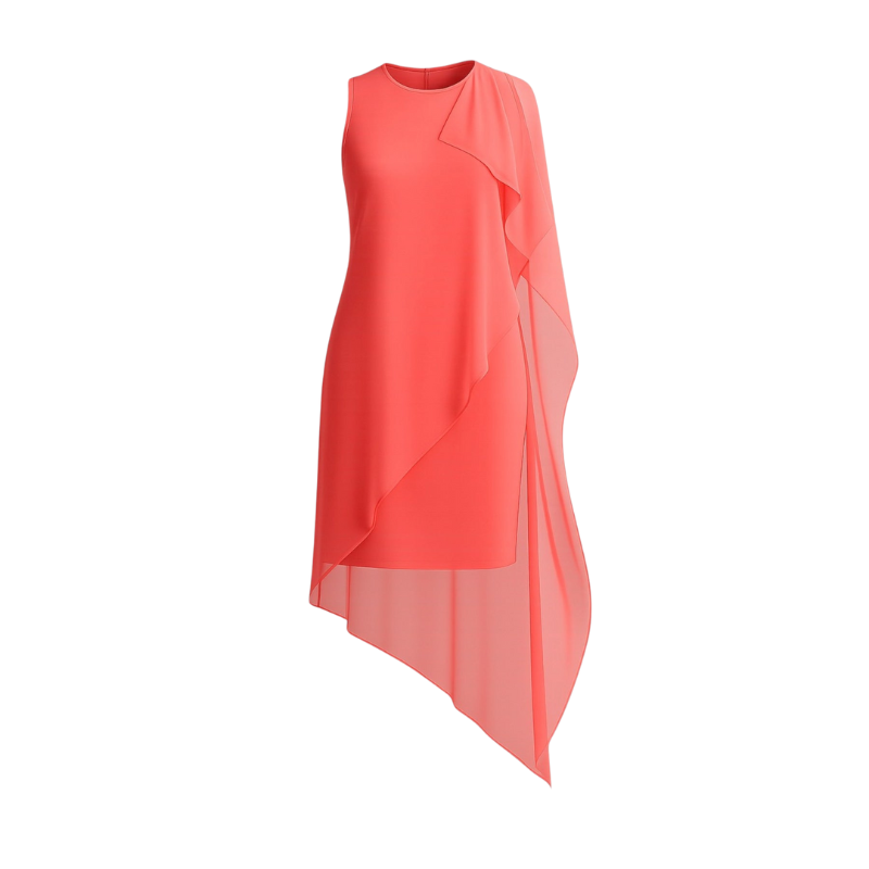Sophia – Mouwloze Midi Jurk met Ronde Hals en Losse Pasvorm Velani