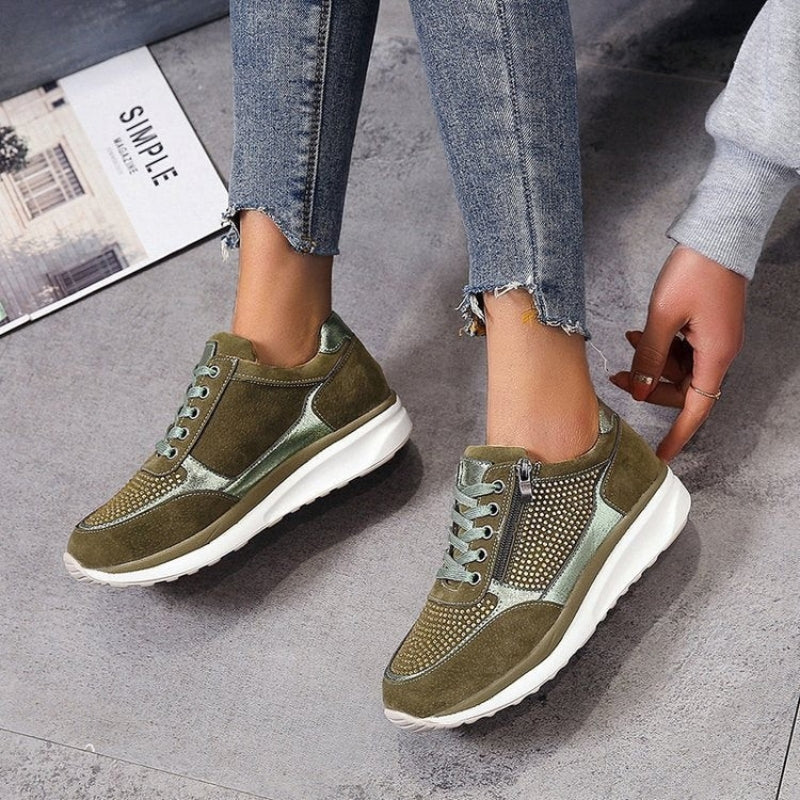 Isabelle – Sneakers met vetersluiting en ritssluiting Velani