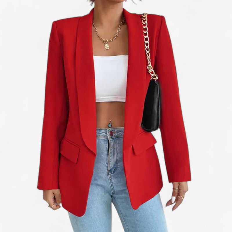 Lucy – Blazer met lange mouwen overhemdkraag met knopen en zakken Velani