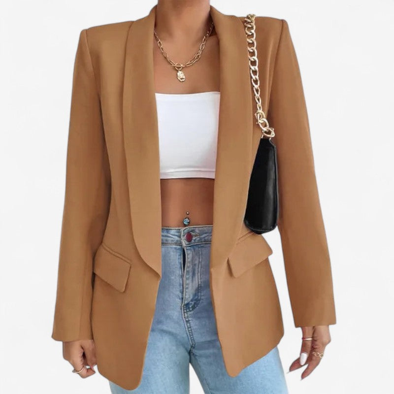 Lucy – Blazer met lange mouwen overhemdkraag met knopen en zakken Velani
