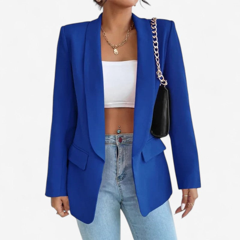 Lucy – Blazer met lange mouwen overhemdkraag met knopen en zakken Velani