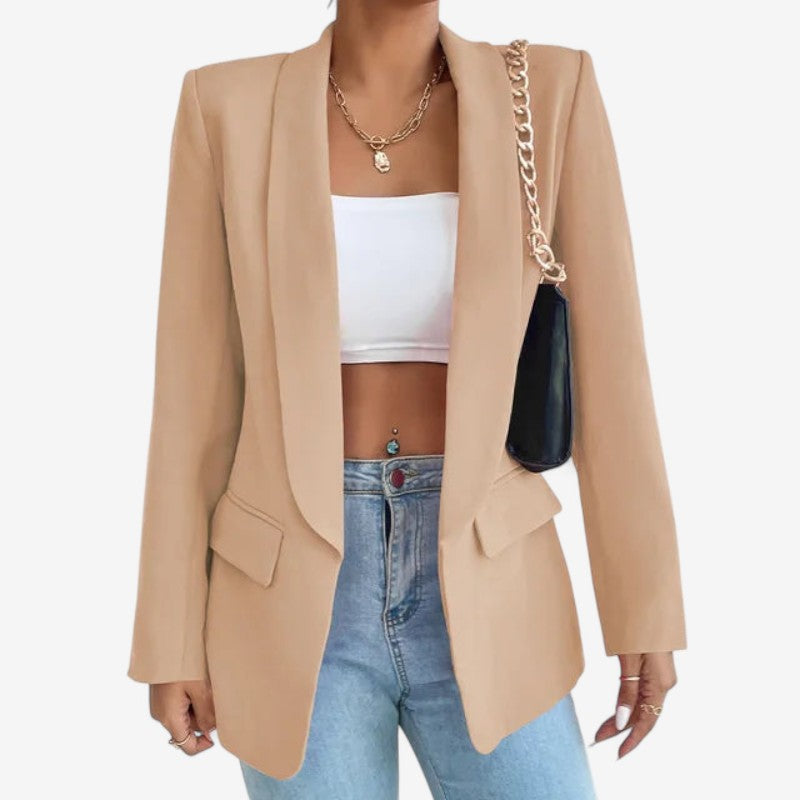 Lucy – Blazer met lange mouwen overhemdkraag met knopen en zakken Velani