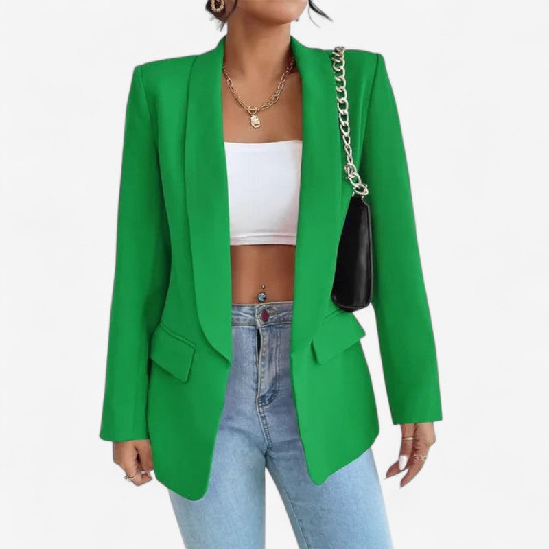 Lucy – Blazer met lange mouwen overhemdkraag met knopen en zakken Velani