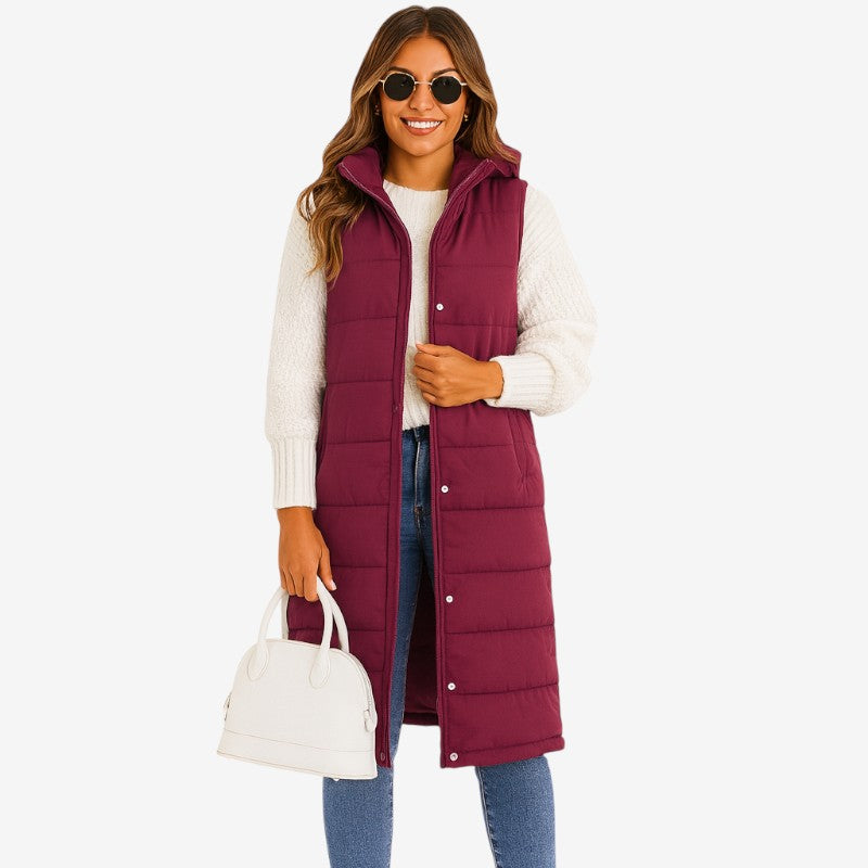 Paisley – Mouwloze Jas met Capuchon en Knopenlijst Velani