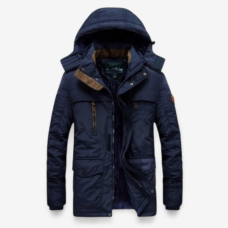 Bryan – Parka jas met lange mouwen, capuchon en meerdere ritszakken Velani