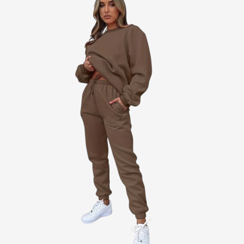 Isabella – Tweedelige set met top met lange mouwen en trekkoordbroek Velani