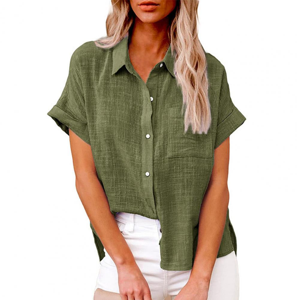 Sofia – Losse Blouse met Korte Mouwen en Knopen Velani