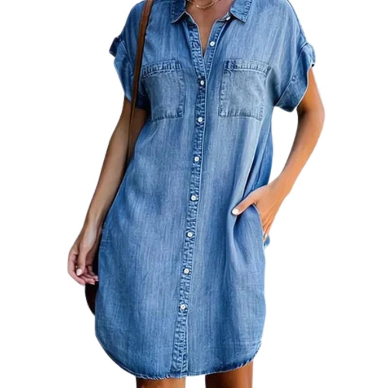 Hannah – Shirtjurk met Korte Mouwen en Knoopsluiting Velani