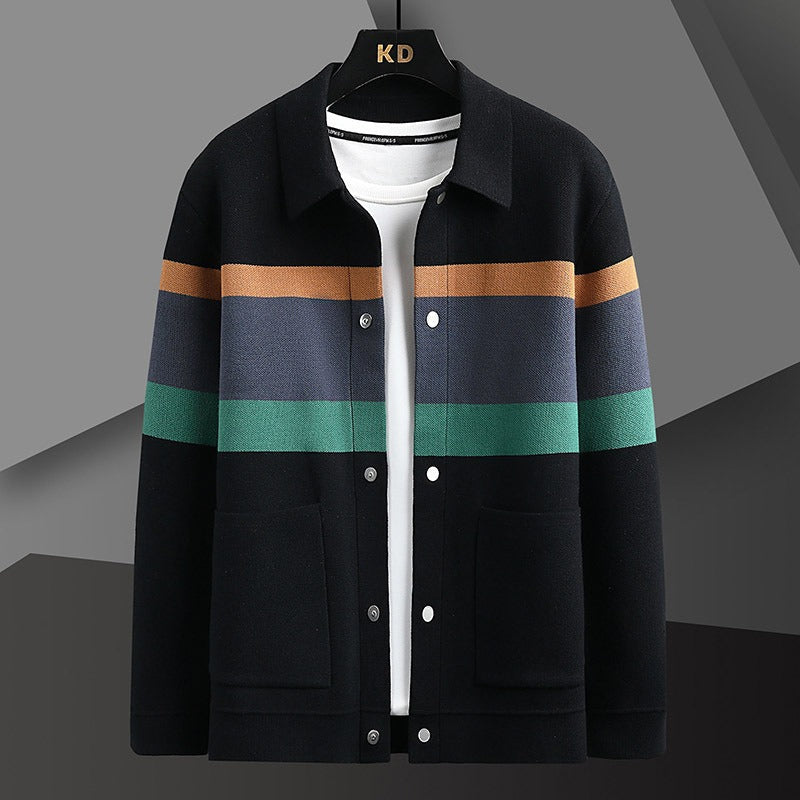Kevin – Cardigan met puntkraag, knopen en voorzakken Velani