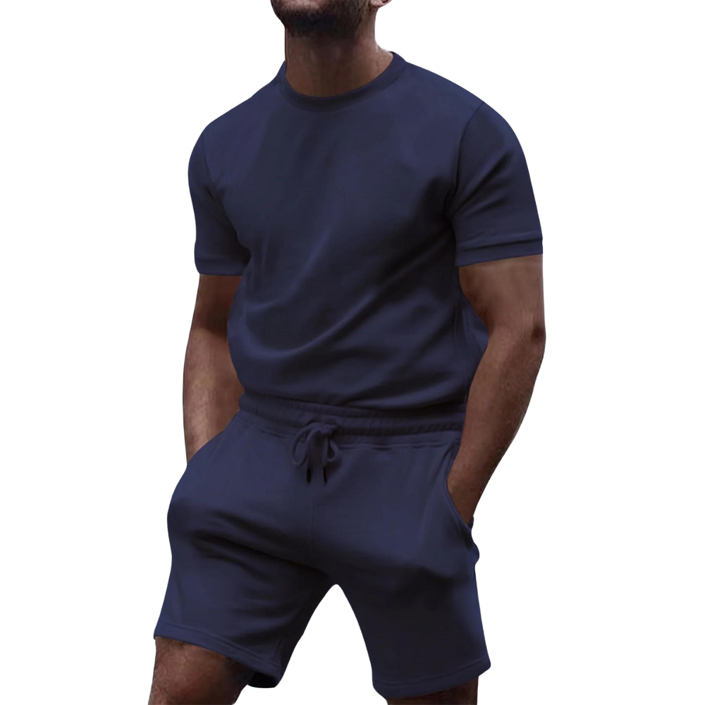 Leon – Tweedelige Set met T-Shirt met Ronde Hals en Short met Trekkoord Velani