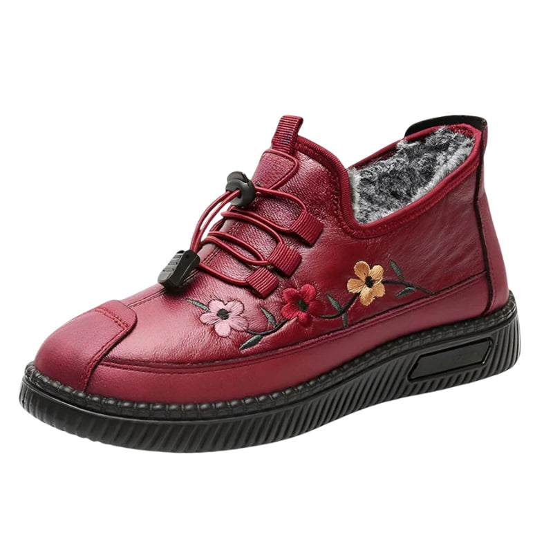 Ariane – Sneakers met bloemenversiering, ronde neus en bontvoering Velani
