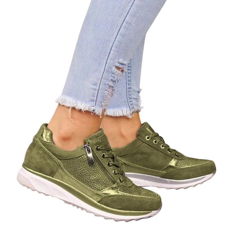 Isabelle – Sneakers met vetersluiting en ritssluiting Velani