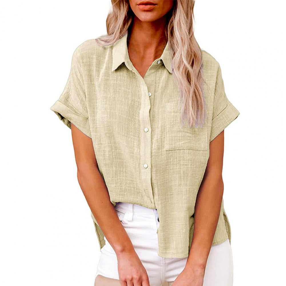 Sofia – Losse Blouse met Korte Mouwen en Knopen Velani