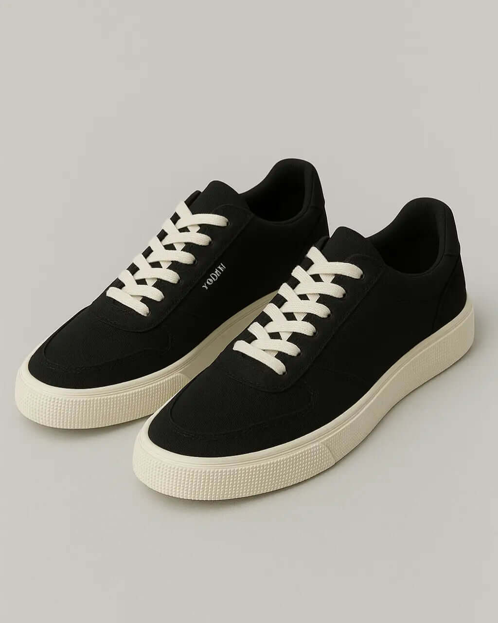 Canvas Alledaagse Sneaker Met aAdemend Platformontwerp-Sneakers-Velani-Zwart-39-Velani