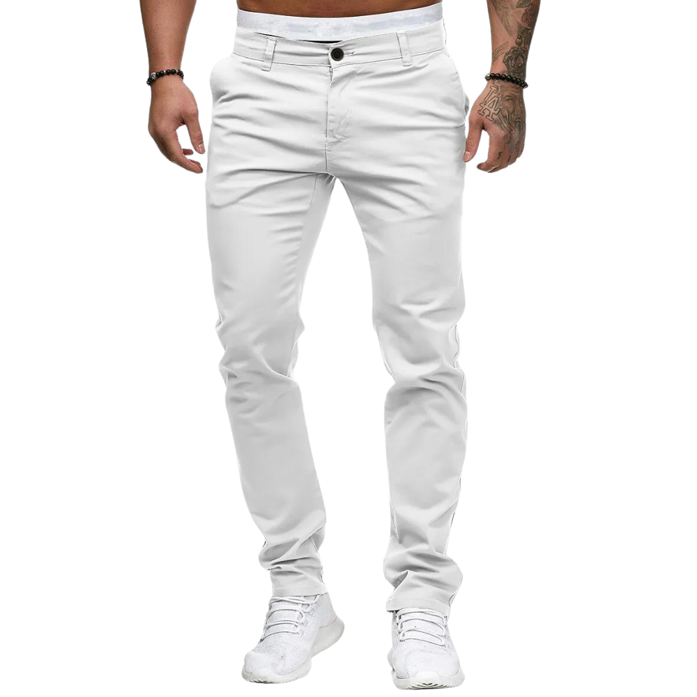 Levius – Broek met Rechte Pijpen, Knoopsluiting en Zakken Velani