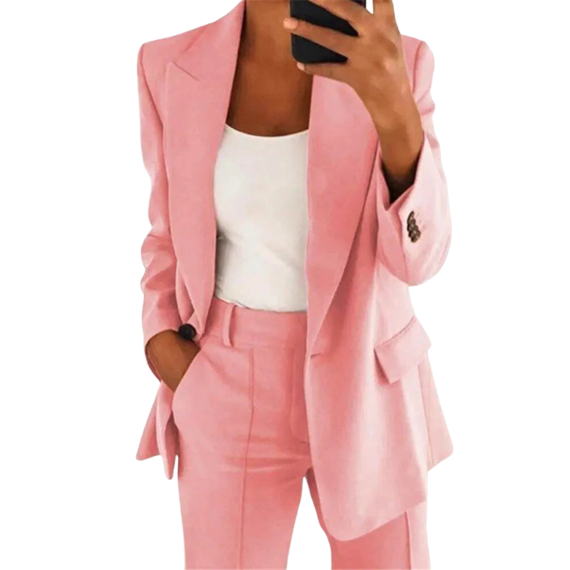 Amelia – Lange Mouw Blazer met Omgeslagen Kraag Velani
